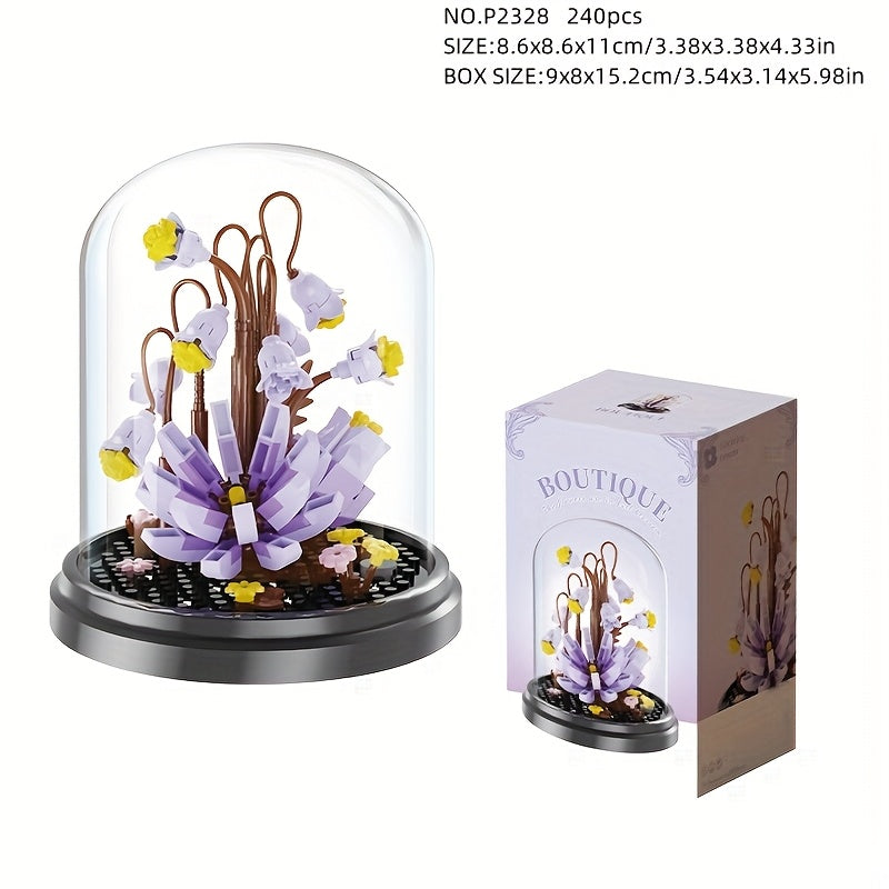 Colorful Flower Series Small Particle Building Blocks with Dust Cover