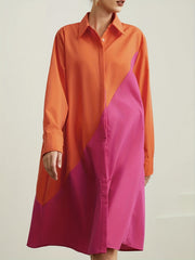 Boho Dress Plus Size Long Sleeve Maxi Shirt Dress