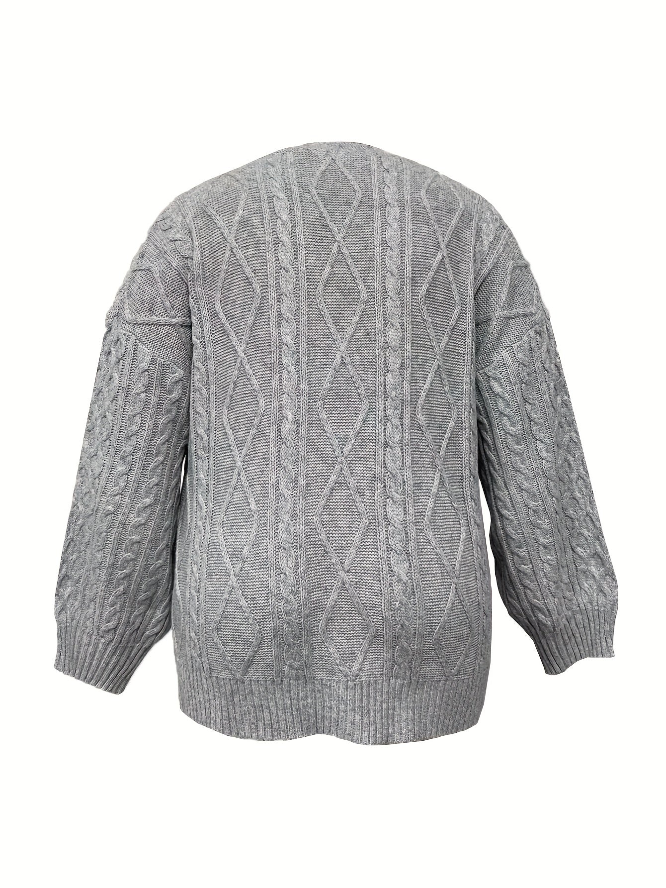  Cable Button Up Long Sleeve Cardigan
