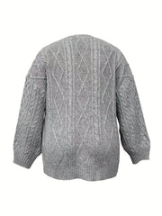  Cable Button Up Long Sleeve Cardigan