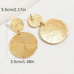 Golden Lollipop Pattern Round Dangle Earrings Gift
