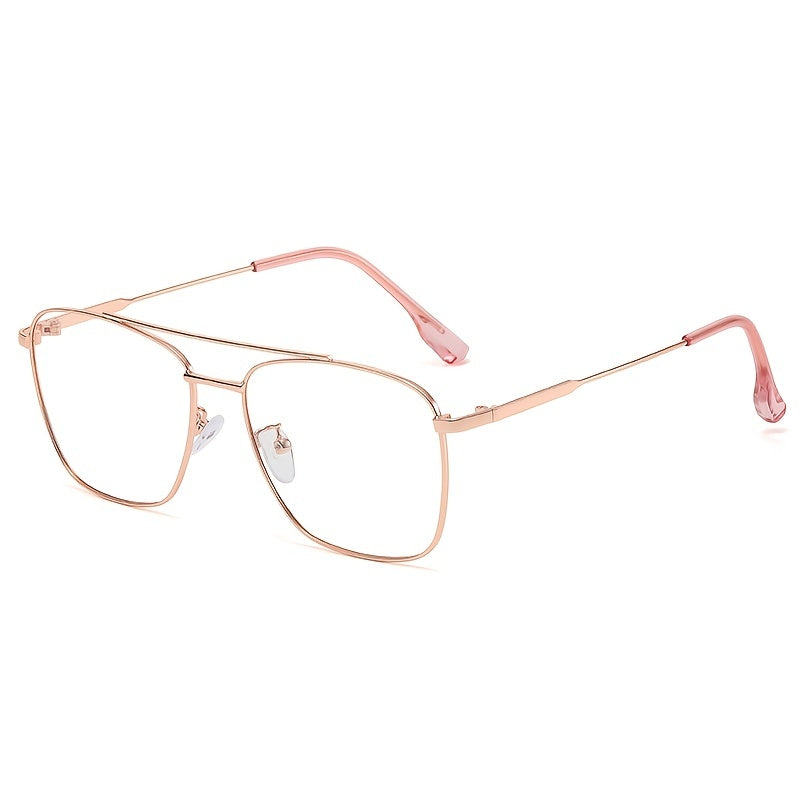 Vintage Metal Double Beam Anti Light Glasses Frame Men's Eyeglasses