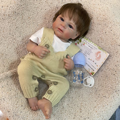 18 Inch Elijah Reborn Doll - Realistic 3D Painted Vinyl Doll with Root Hair