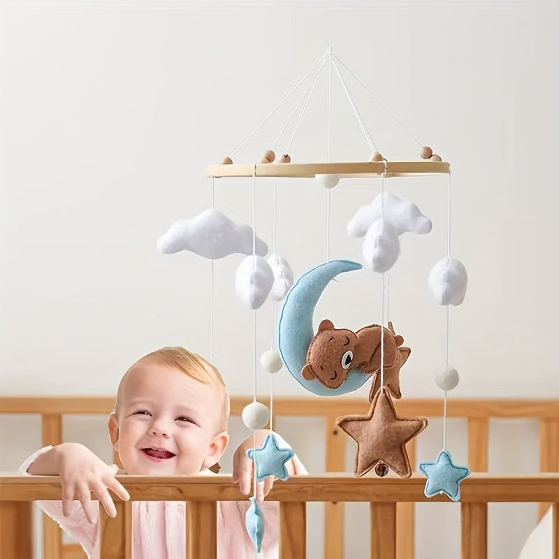 Baby Sheep Bed Bell Animal Shape Toy with Plush Bear