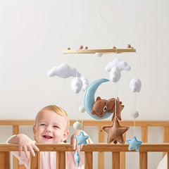 Baby Sheep Bed Bell Animal Shape Toy with Plush Bear