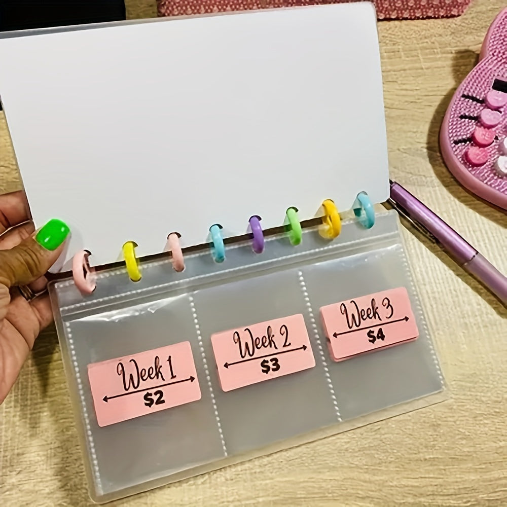 52 Weeks Savings Challenge Binder + Cash Envelopes for Budgeting Planner