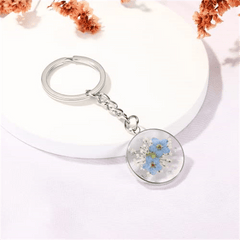 Irregular Dried Flower Keychains Women Bag Pendant Keyrings Car Keyholder