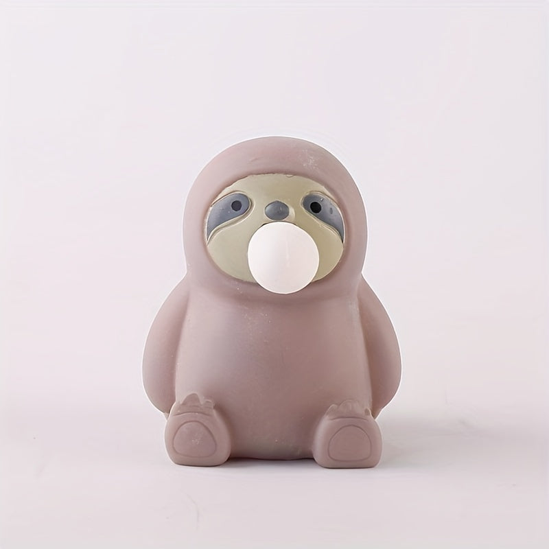 Sloth Stress Relief Toy with Soft Rubber Compression and Bubble Action