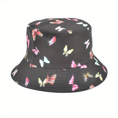 Colorful Butterfly Print Bucket Hat for Women Men