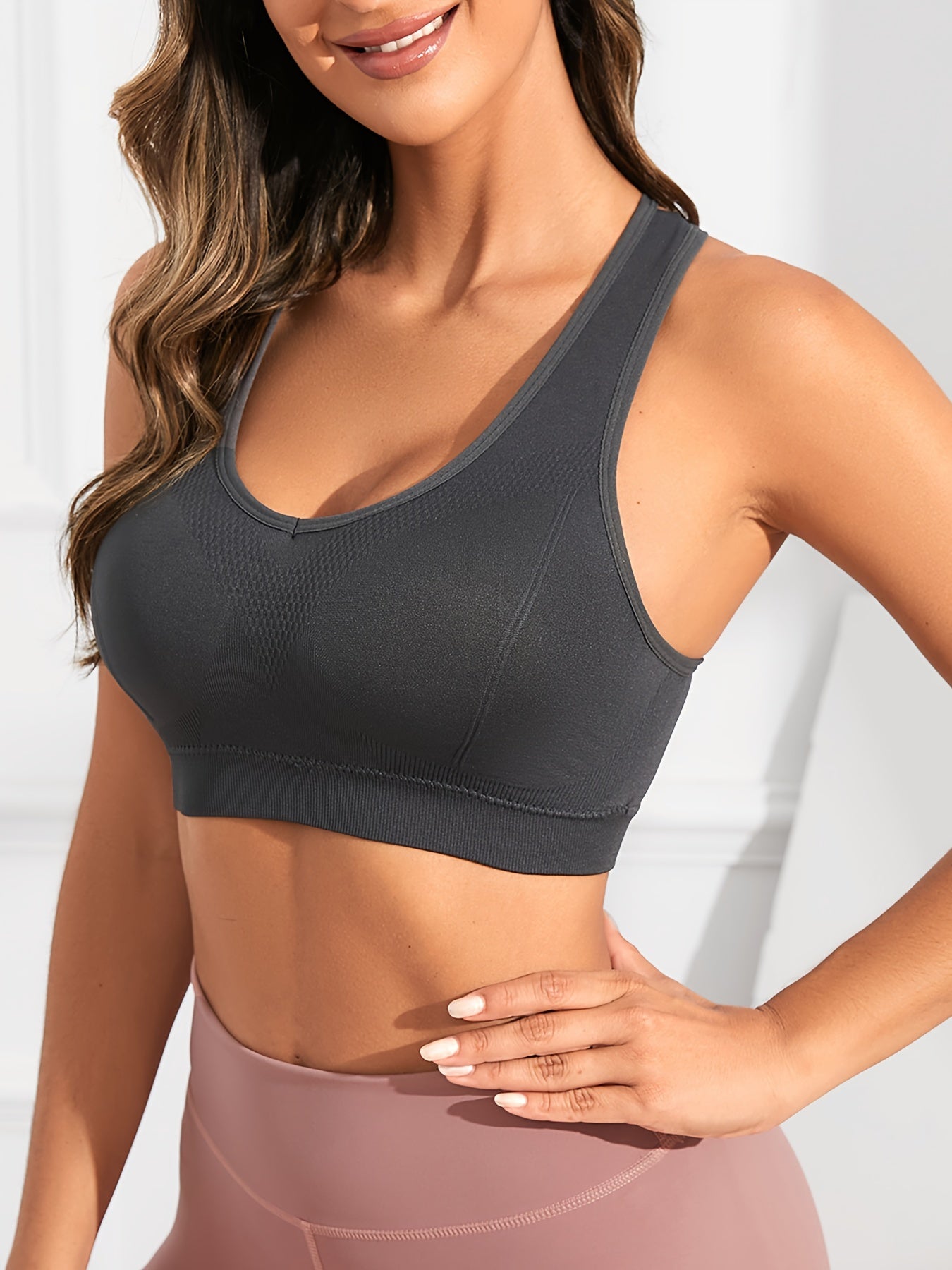 Criss Cross Back Sports Bra Push Up Shockproof Women's Lingerie
