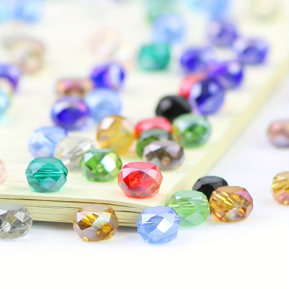 50pcs 5x8mm Colorful Crystal Glass Beads DIY Earrings Bracelet Necklace