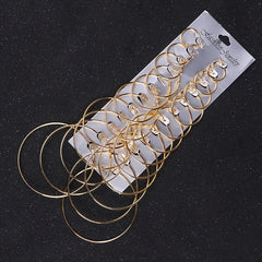 Hoop Earrings 12 Pairs Set Exaggerate Accessories For Women Girls Gift