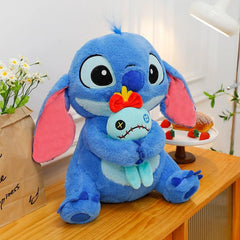 Stitch & Scrump Plush Hugging Doll Soft Toy w/ Red Bow Tie - Home Decor & Gift