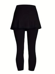 High Waist Yoga Leggings with Skirt for Women