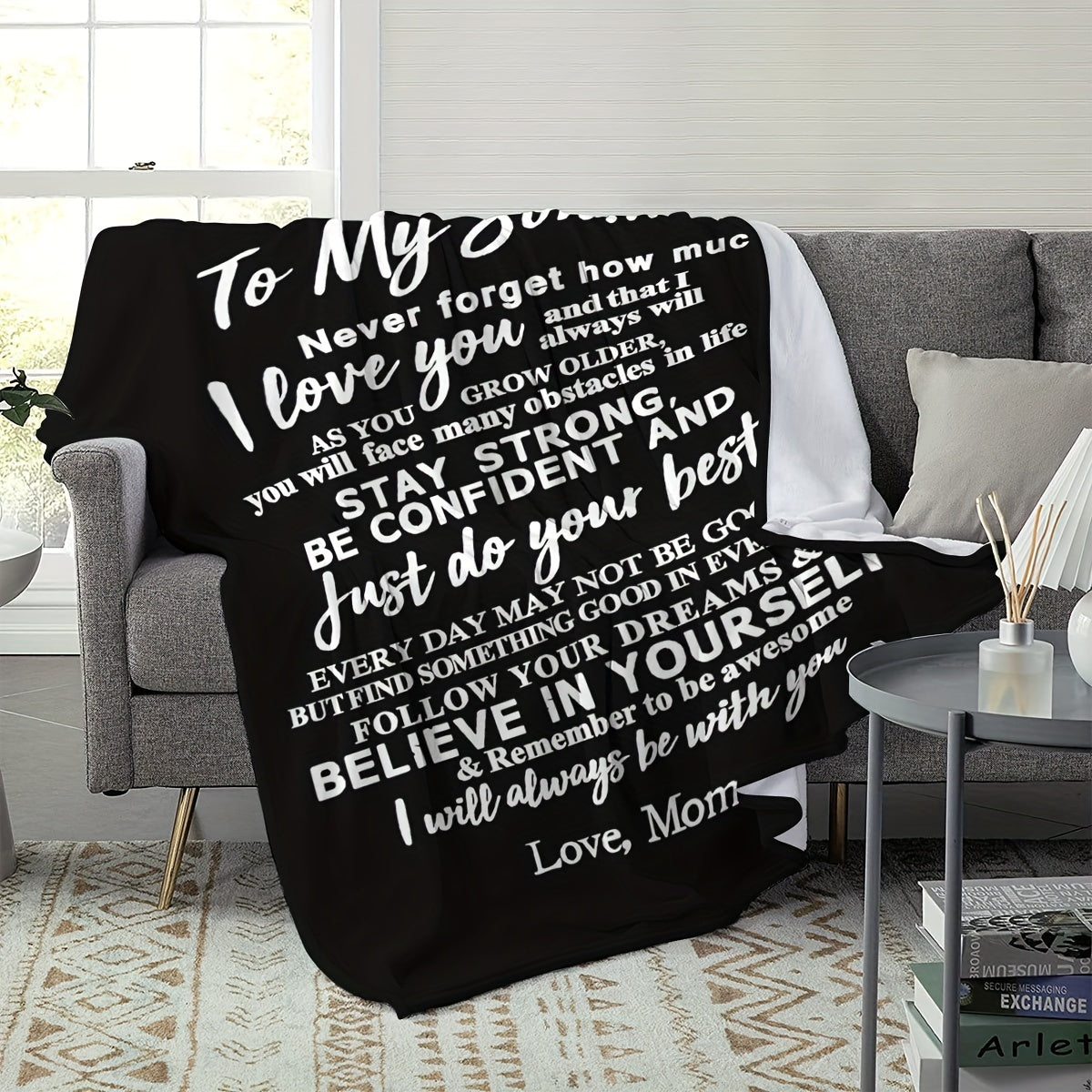 1PC Warm Flannel Throw Blanket Portable Home Gift From Mom
