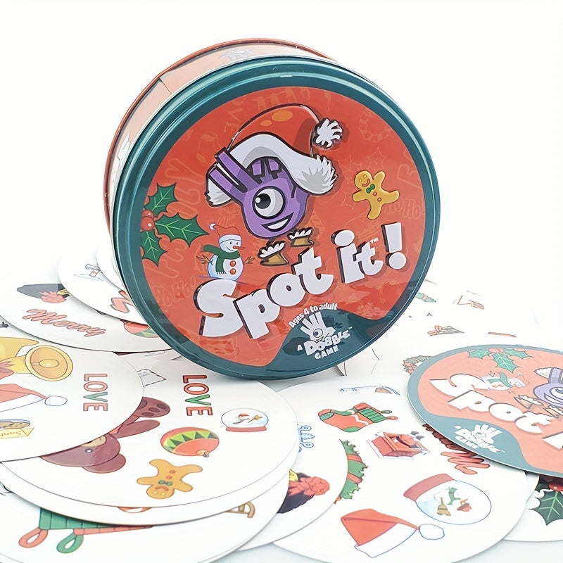 Spot It Iron Box For Kids Family And Party Puzzle Card Game