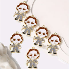 6pcs Horror Halloween Enamel Pendant for DIY Jewelry