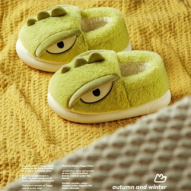 Boys Cartoon Furry House Shoes - Warm Indoor Walking Shoes