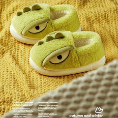 Boys Cartoon Furry House Shoes - Warm Indoor Walking Shoes