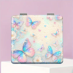 Folding Butterfly Glass Makeup Mirror for Women and Girls