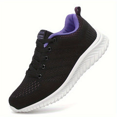 Mesh Flying Woven Running Shoes Lace Up Soft Sole Sports Shoes Women's