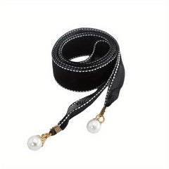 Faux Pearl Pendant Sash Belt Ribbon Bow Belts for Women