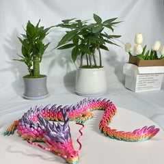Flexible 3D Printed Dragon Figurine Multicolor Decor Gift