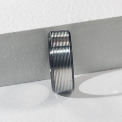 Engraved Grooves Stainless Steel Brushed Ring
