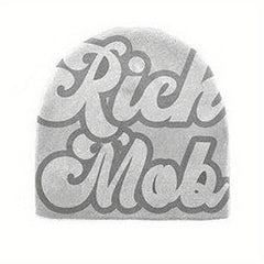 Letter Rich Jacquard Y2K Beanie Candy Hip Hop Knit Hat Warm