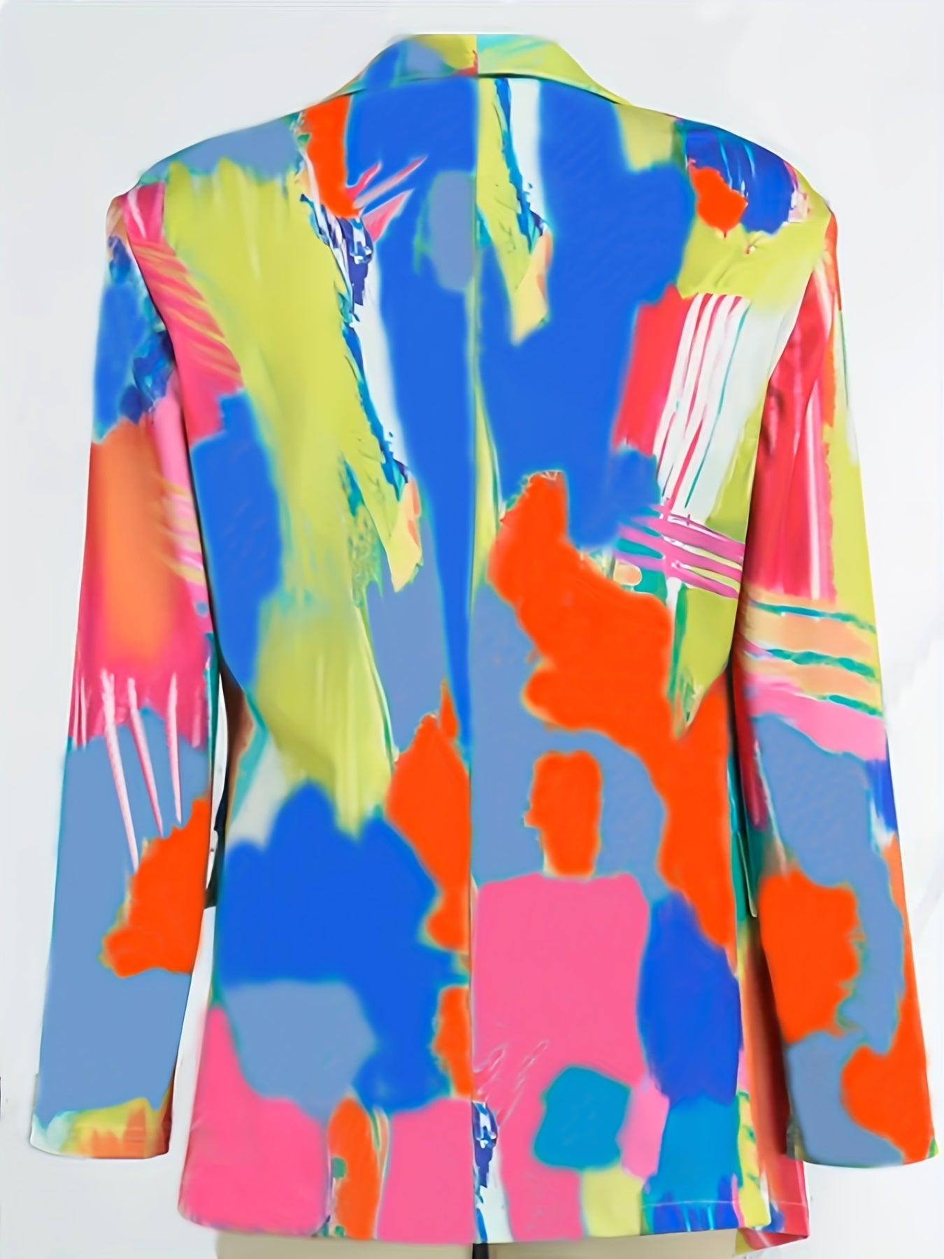  Women's Contrast Lapel Collar Slim Fit Blazer