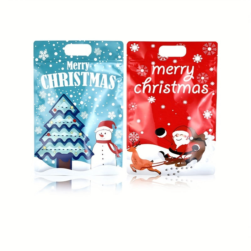 10pcs Christmas Handheld Sealed Bone Bag Inner Transparent Subbag