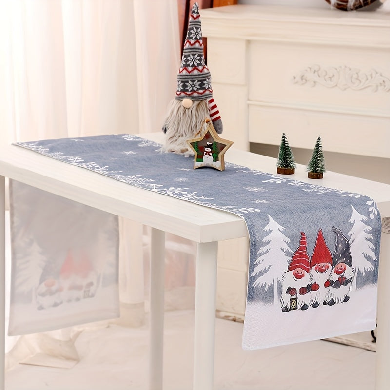 Christmas Table Runner Gnome Pattern Holiday Decor
