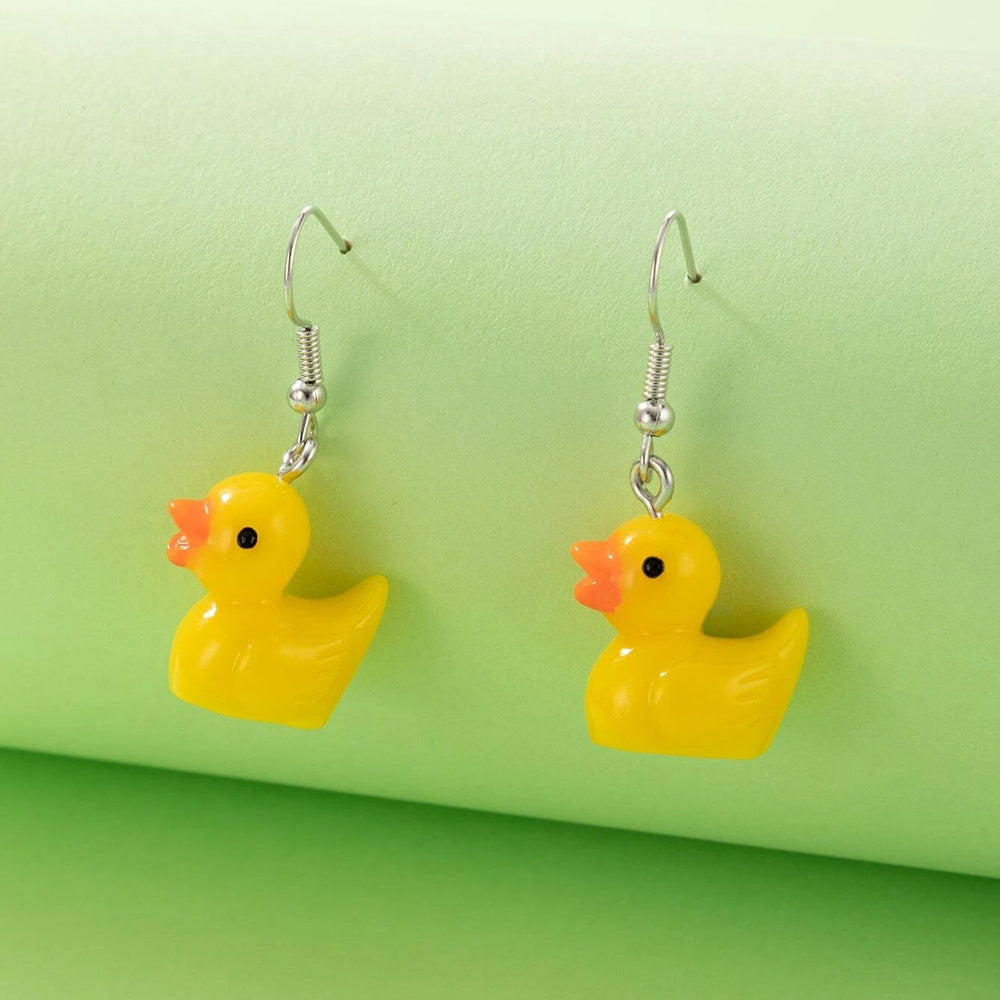 Duck Earrings Synthetic Resin Cute Animal Jewelry Dangle Earrings