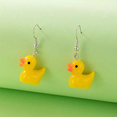 Duck Earrings Synthetic Resin Cute Animal Jewelry Dangle Earrings