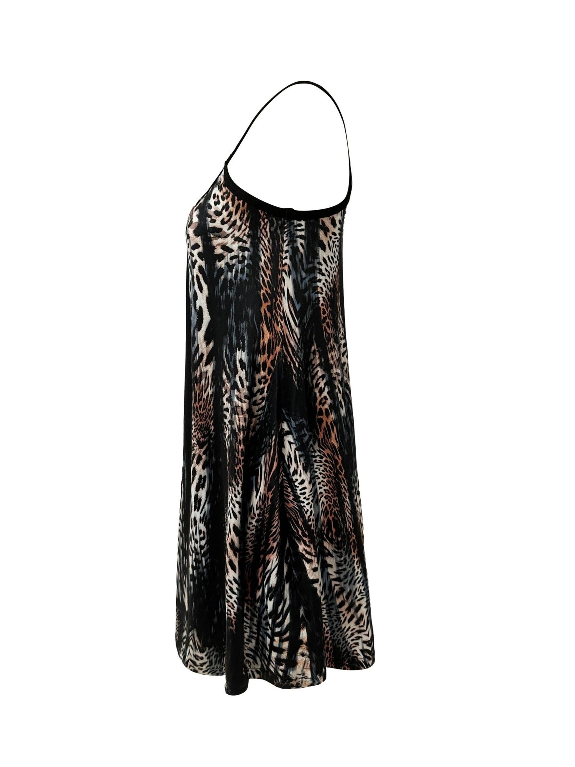 Leopard Print Slip Lounge Dress Backless Home Dress