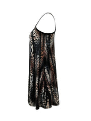 Leopard Print Slip Lounge Dress Backless Home Dress