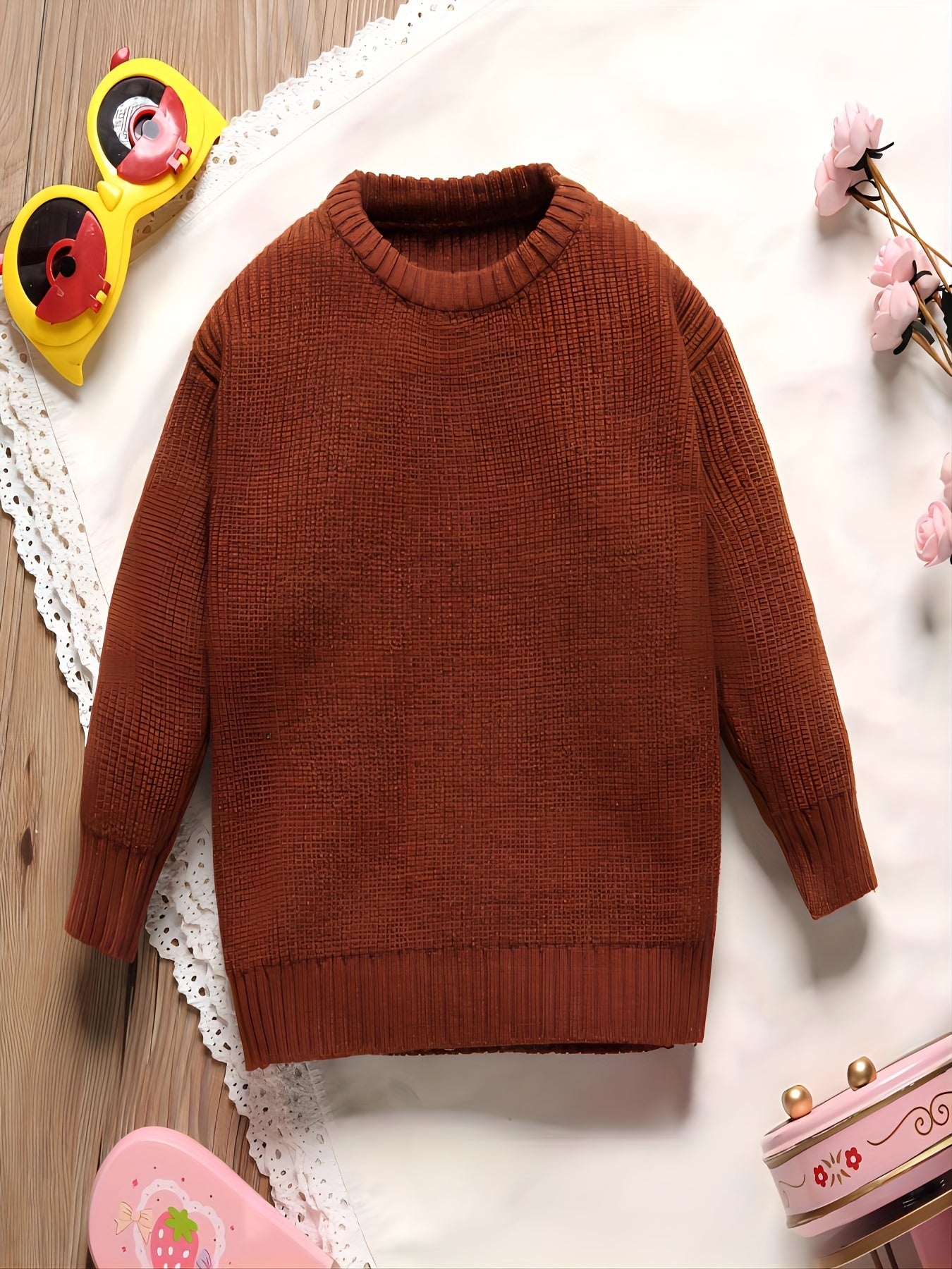 Baby Boys Long Sleeves Crew Neck Knit Sweaters Pullovers For Spring Autumn