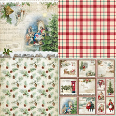 DIY Album Scrapbook Vintage Christmas Background Paper 6 inch