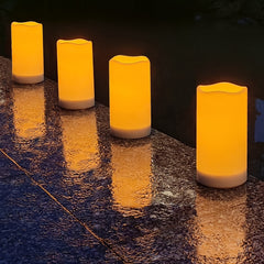 Set of 2 Waterproof Outdoor Solar Candles - Rechargeable
