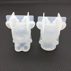 3D Mirror Christmas Deer Silicone Mold Aromatherapy Gypsum Ornament
