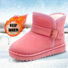 Girls' Cozy Slip-On Snow Boots with Fleece Lining