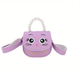 Girls Cat Mini Satchel Crossbody Bag Coin Purse for Kids