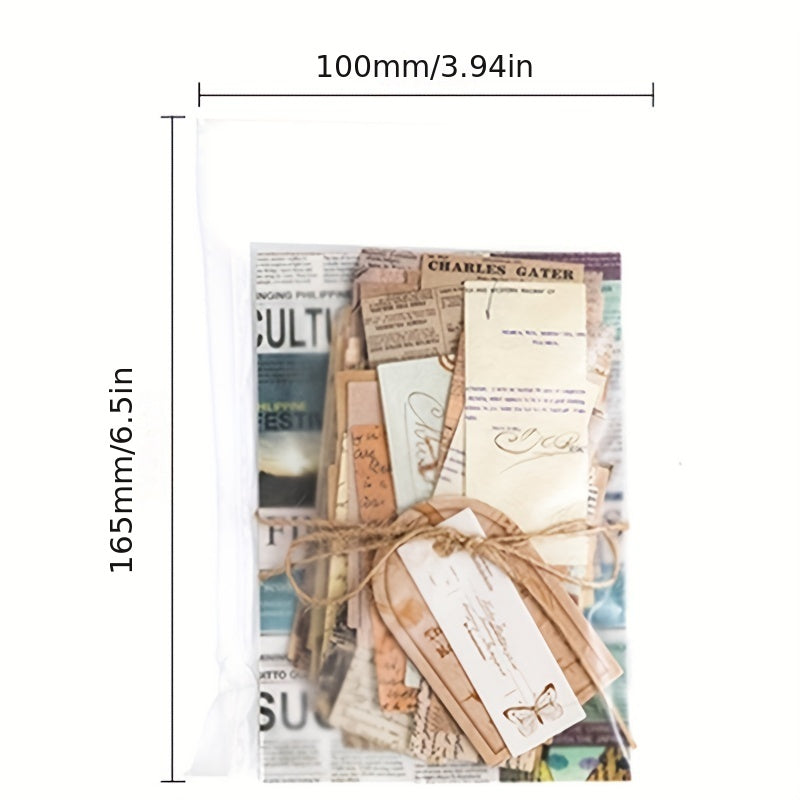 100 Sheets Vintage Paper for DIY Planner Scrapbook & More