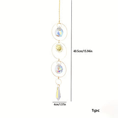 Crystal Sun Catcher Wind Chime Metal Pendant Home Decoration Car Hanging