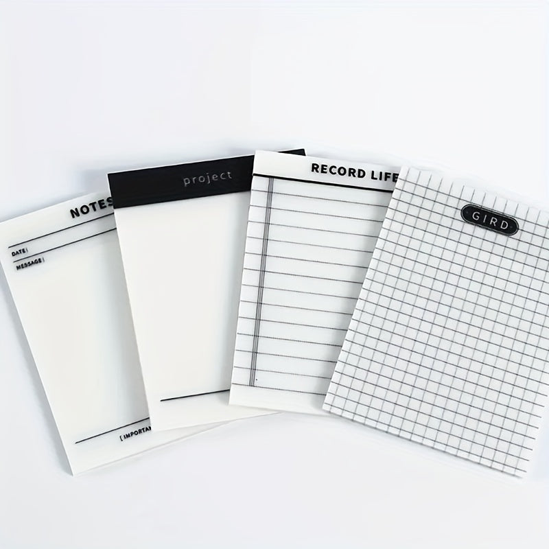 Clear Sticky Notes Large Grid Pad Waterproof Easy To Post Writable Note