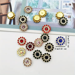 120pcs Sunflower Crystal Glass Sew On Rhinestone 14mm