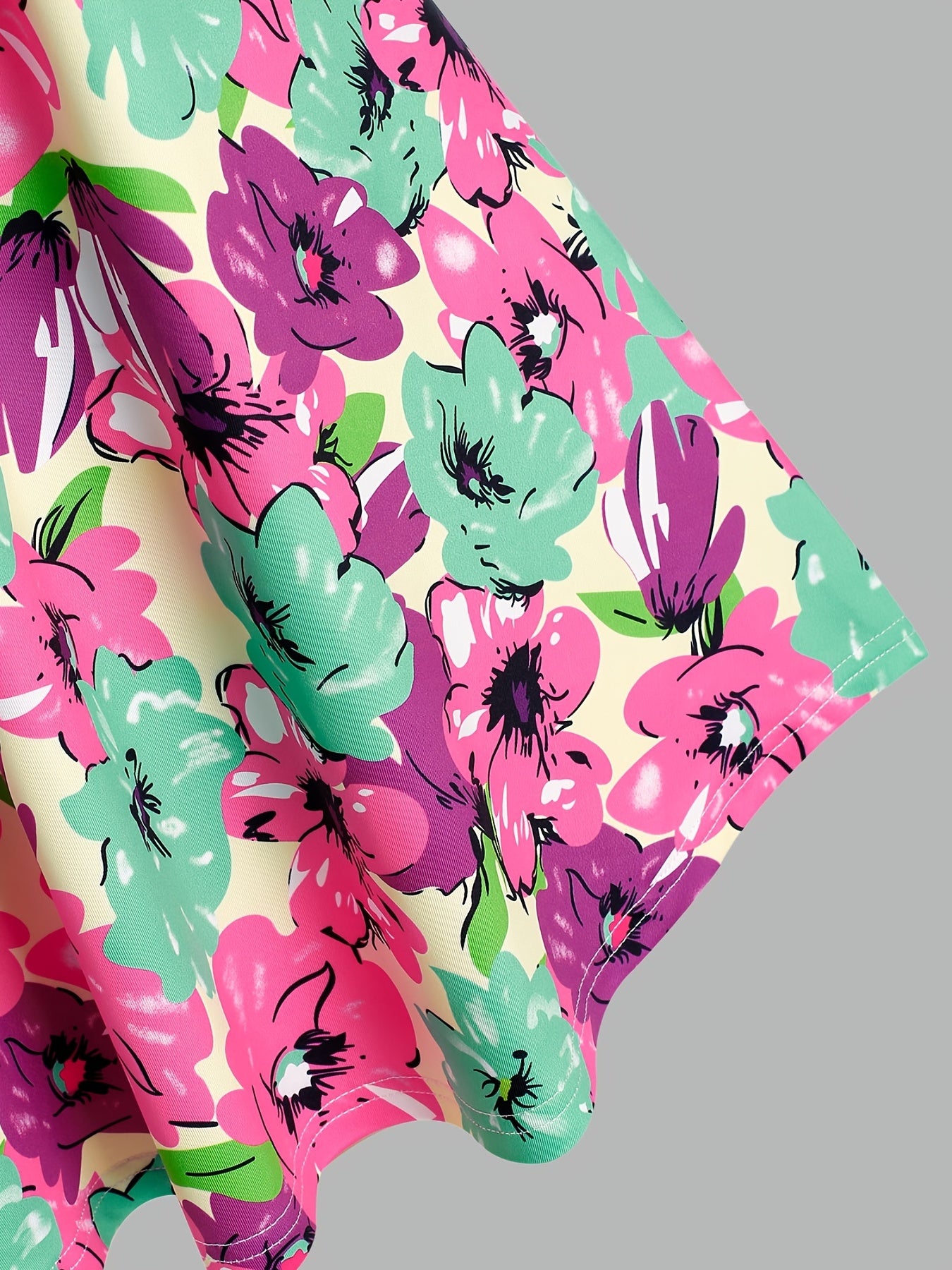  Flower Pattern Cami Top High Stretch Casual Cami Top