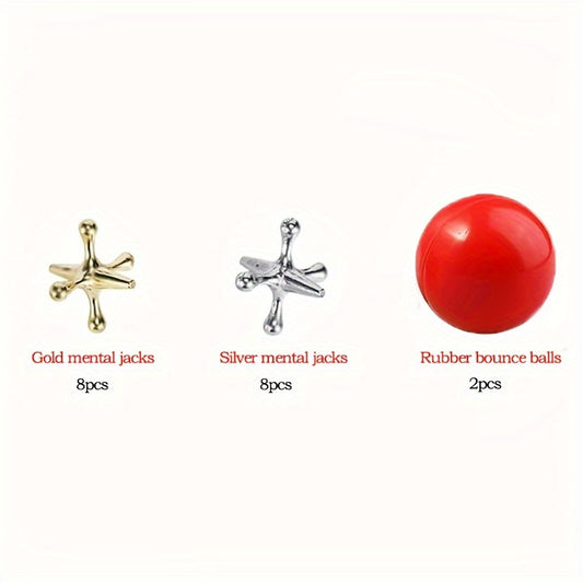 Metal Jack Game Set with 16 Jacks & 2 Balls