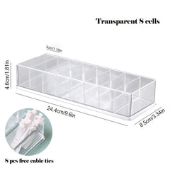 8 Pcs Wire Ties Cable Organizer Box Portable Cord Storage Organizer