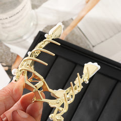 Flower Metal Golden Hair Claw Clip Non Slip Strong Hold Grip Hair Jaw Clip